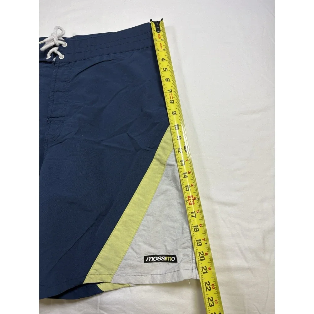 Vintage 90s Mossimo Board Shorts Made In USA Size 38 Colorblock Navy Surf Skate